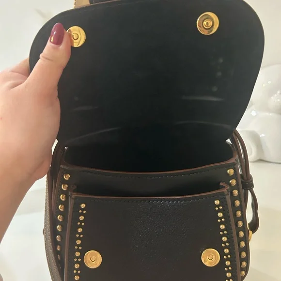 Authentic Miumiu Black Studded Handbag with Jewel Accents - Picture 3 of 7